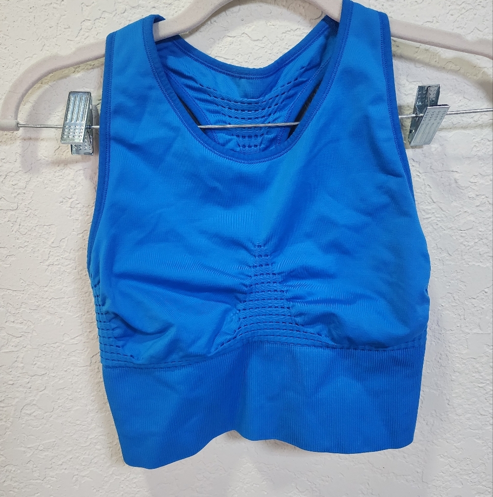 Sweaty Betty Stamina Longline Size Medium Racerback sport bra Blue - Picture 2 of 4